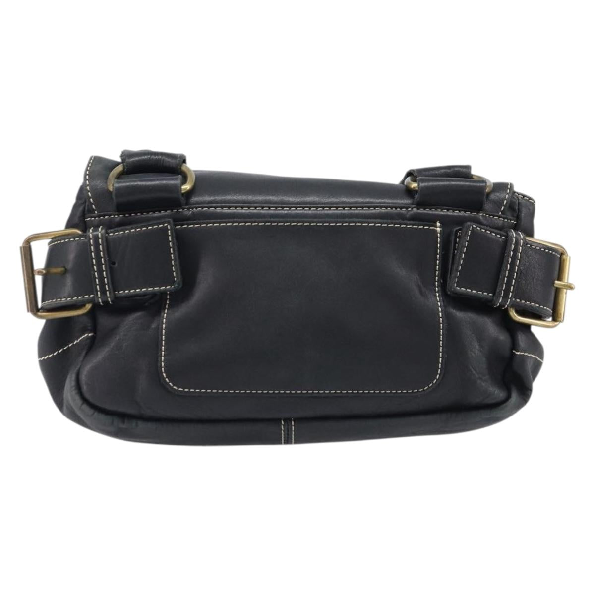 Vivienne Westwood Shoulder Bag Leather Black Gold Auth 204055