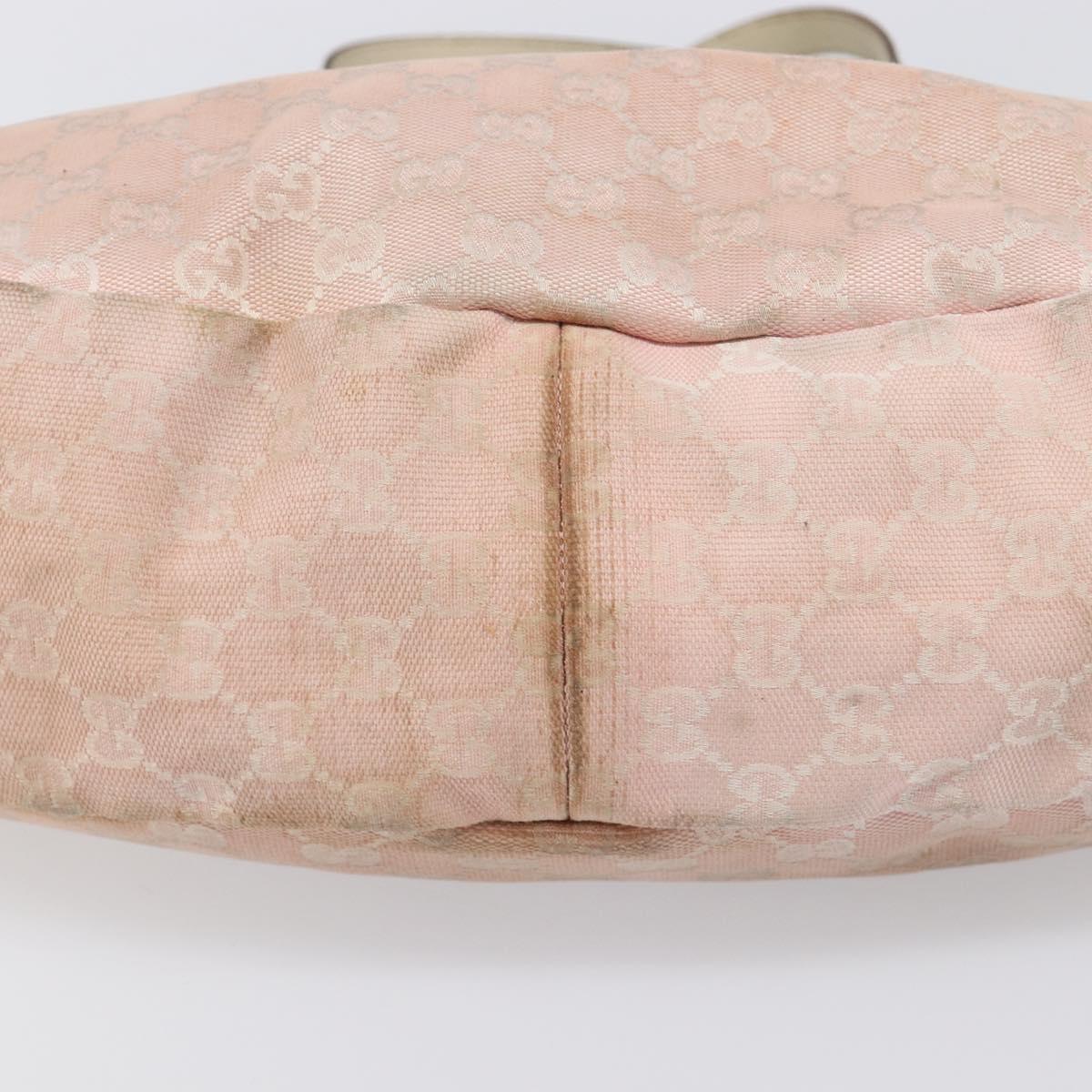 GUCCI GG Canvas Abbey Tote Bag Pink Gold 130736 Auth 204056