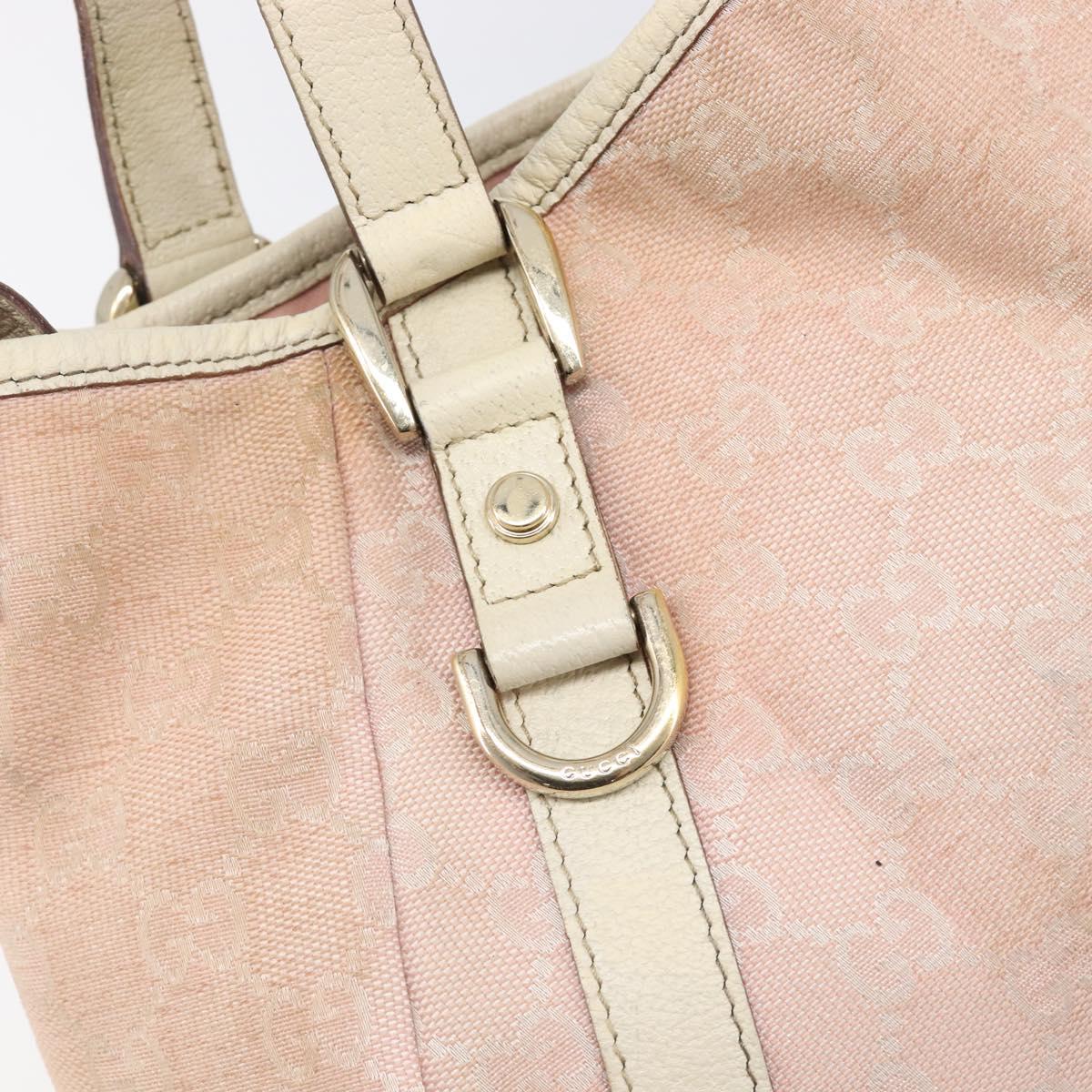 GUCCI GG Canvas Abbey Tote Bag Pink Gold 130736 Auth 204056