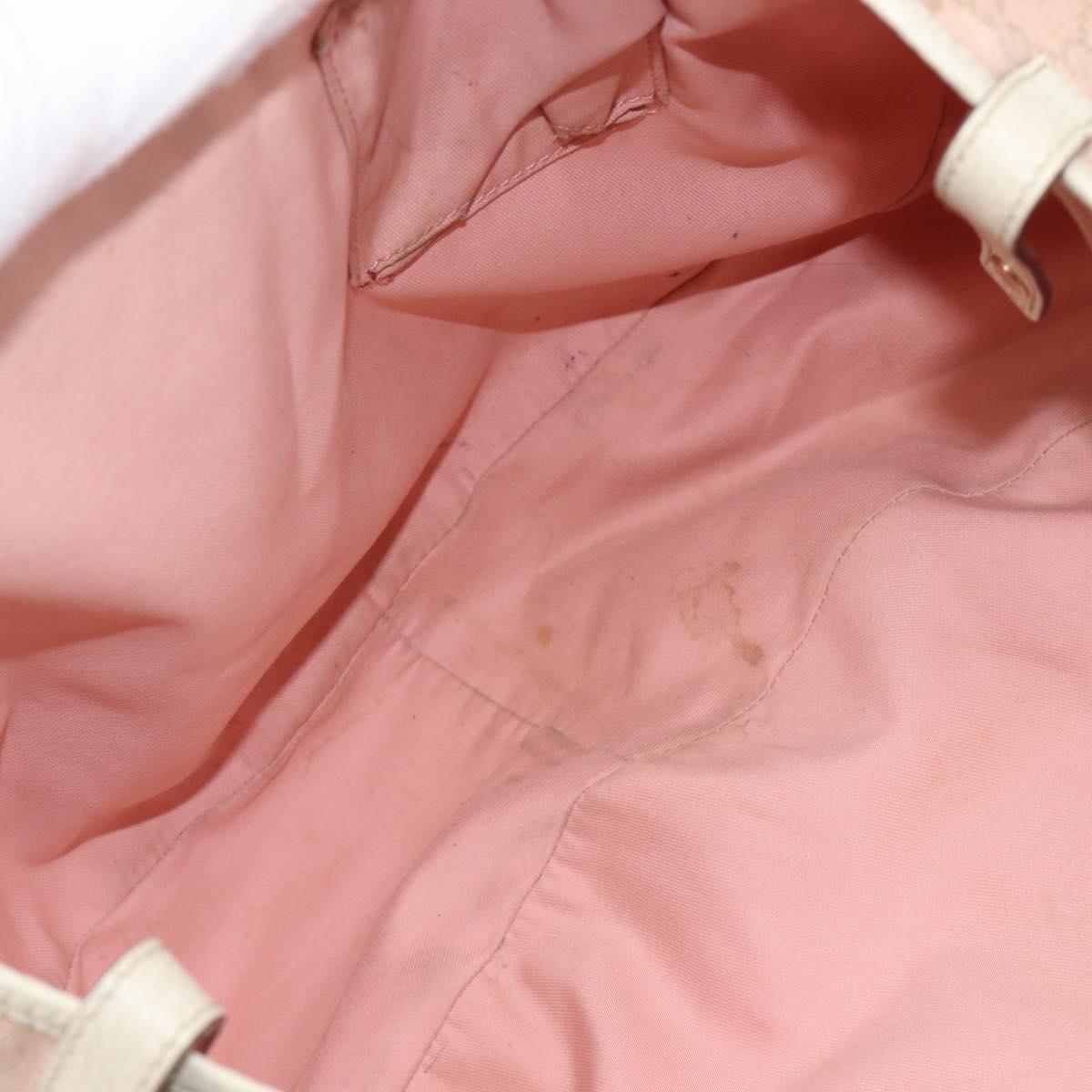 GUCCI GG Canvas Abbey Tote Bag Pink Gold 130736 Auth 204056