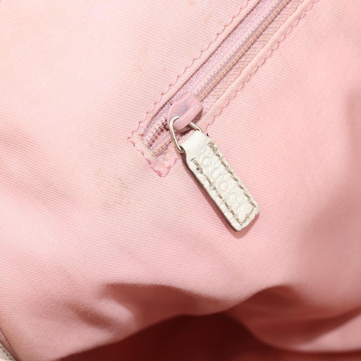 GUCCI GG Canvas Abbey Tote Bag Pink Gold 130736 Auth 204056