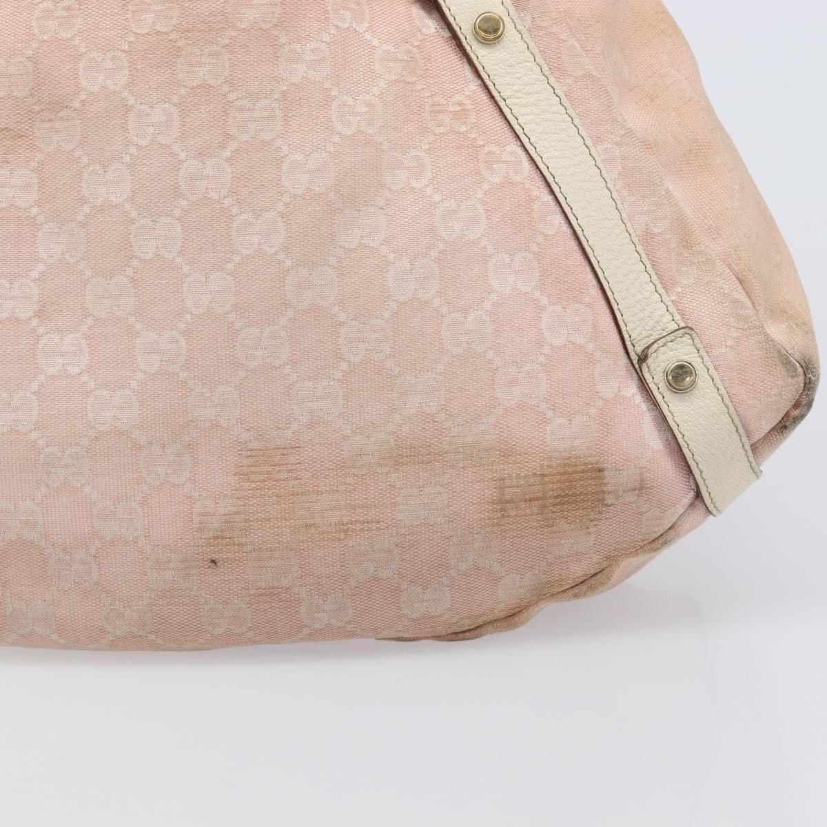 GUCCI GG Canvas Abbey Tote Bag Pink Gold 130736 Auth 204056
