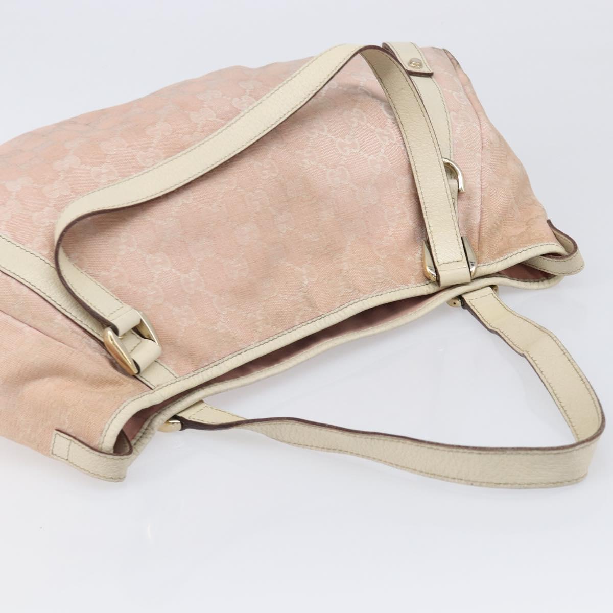 GUCCI GG Canvas Abbey Tote Bag Pink Gold 130736 Auth 204056