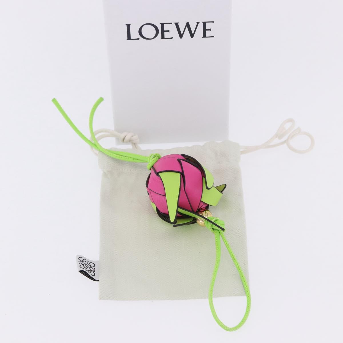 LOEWE Dragon Fruit Charm Leather Pink Gold Auth 204060M