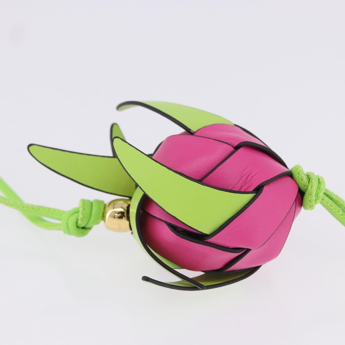 LOEWE Dragon Fruit Charm Leather Pink Gold Auth 204060M