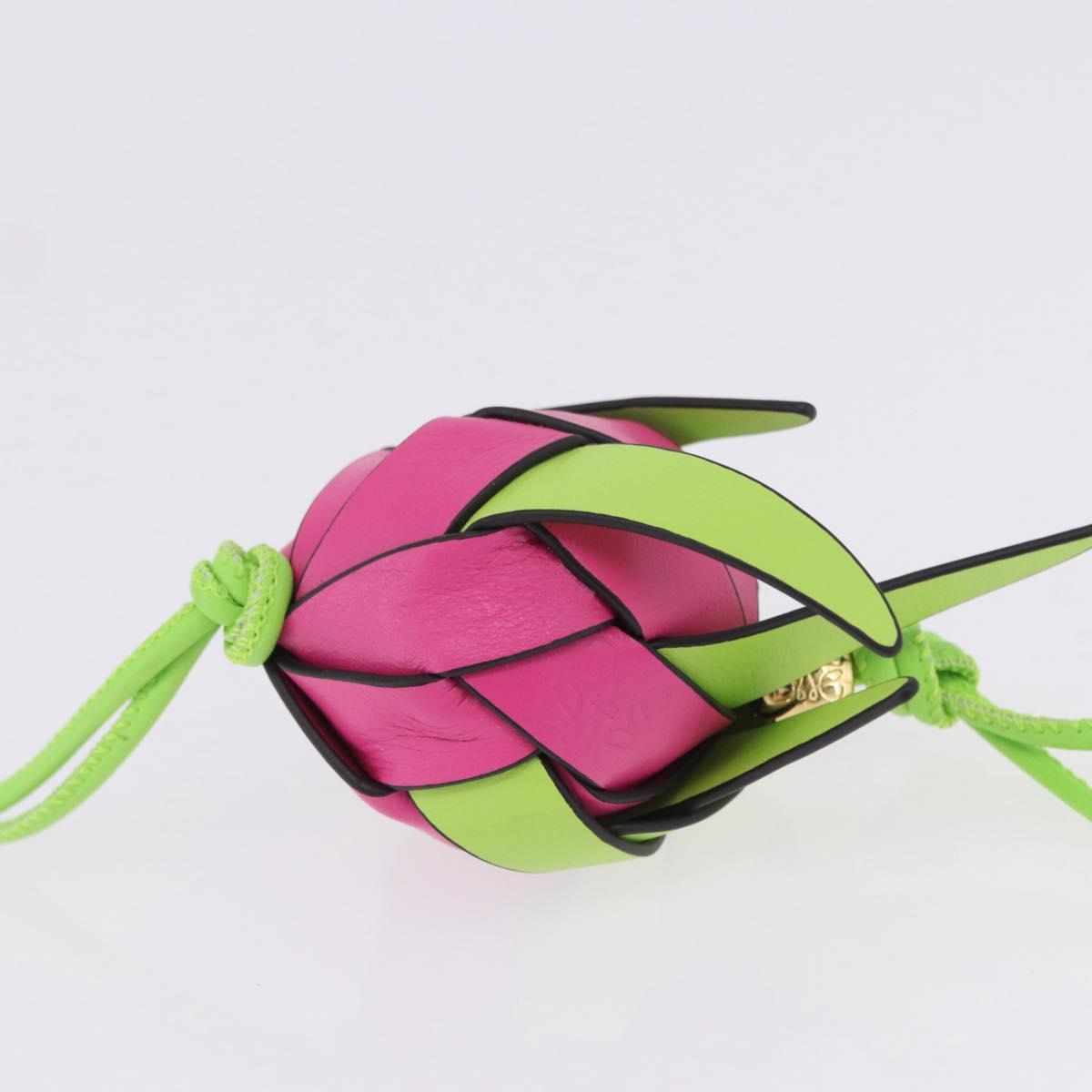 LOEWE Dragon Fruit Charm Leather Pink Gold Auth 204060M