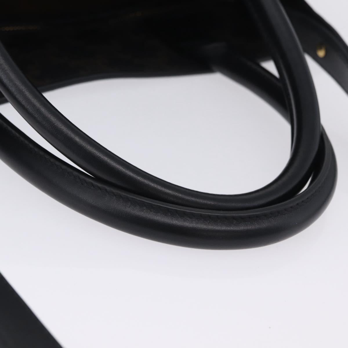 CELINE Triomphe Vertical Cabas Hand Bag PVC 2way Black Gold Auth 204074M