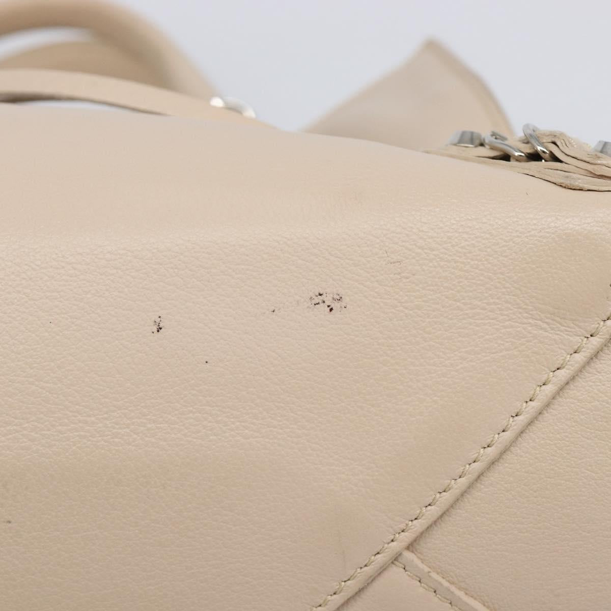 BALENCIAGA Paper Mini Hand Bag Leather 2way Gray Silver 357333 Auth 204084V