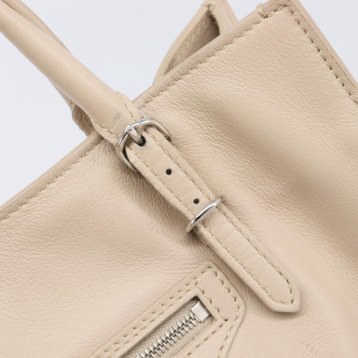 BALENCIAGA Paper Mini Hand Bag Leather 2way Gray Silver 357333 Auth 204084V