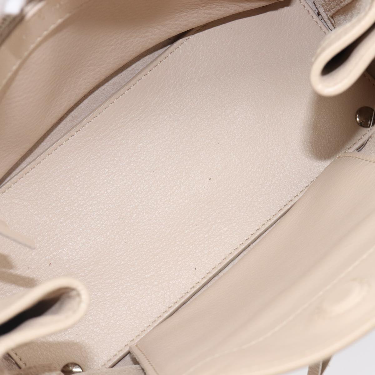 BALENCIAGA Paper Mini Hand Bag Leather 2way Gray Silver 357333 Auth 204084V