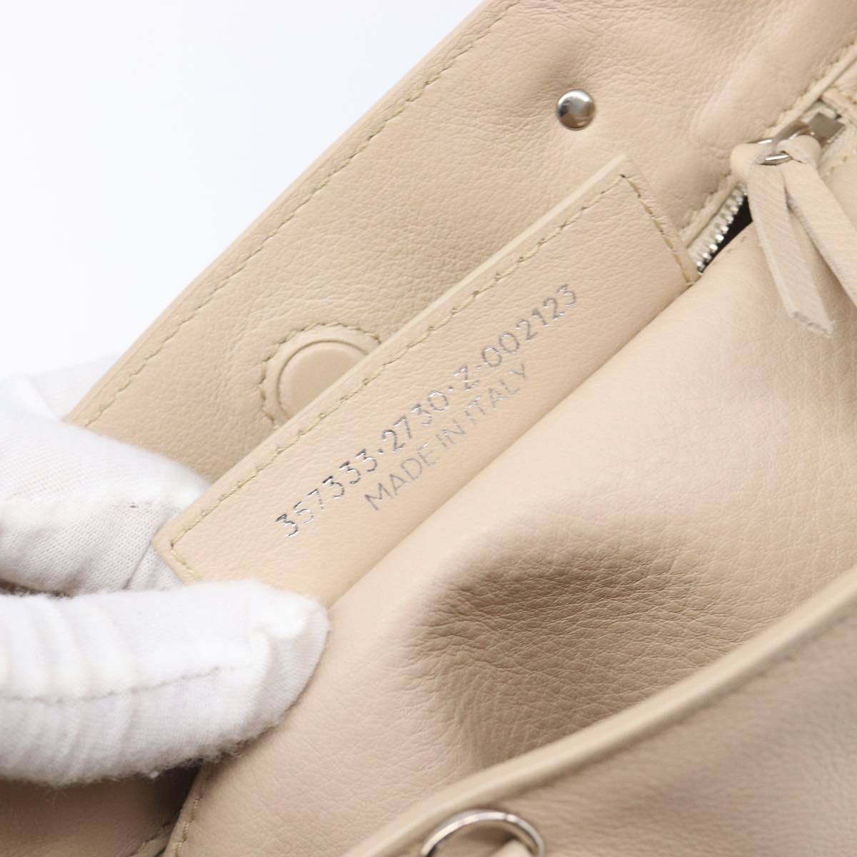 BALENCIAGA Paper Mini Hand Bag Leather 2way Gray Silver 357333 Auth 204084V