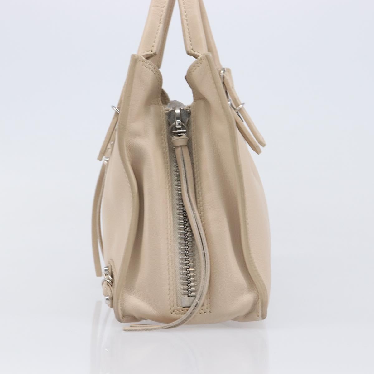 BALENCIAGA Paper Mini Hand Bag Leather 2way Gray Silver 357333 Auth 204084V