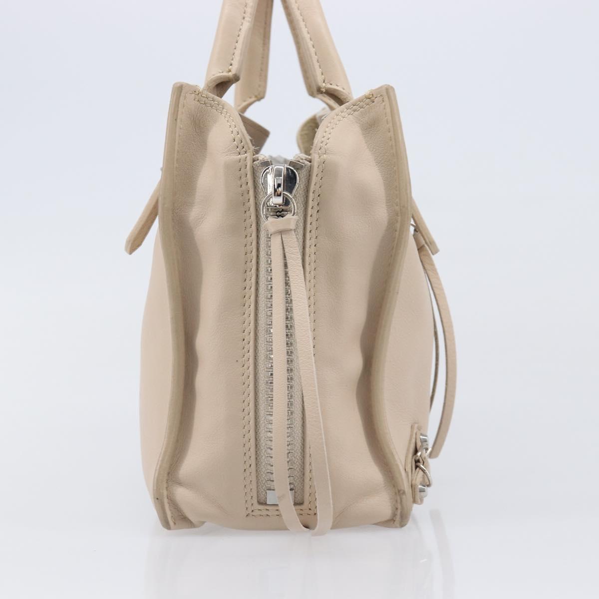 BALENCIAGA Paper Mini Hand Bag Leather 2way Gray Silver 357333 Auth 204084V