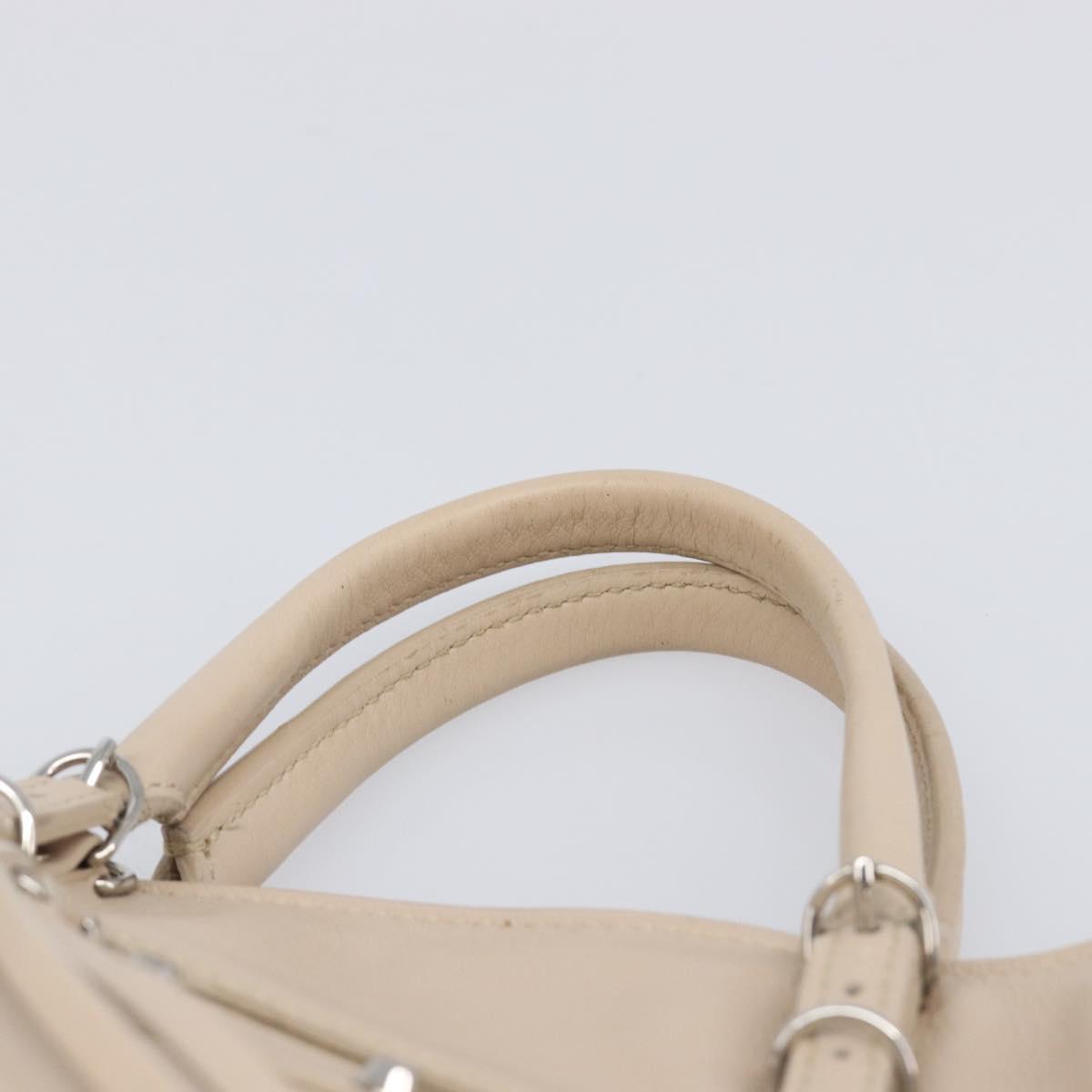 BALENCIAGA Paper Mini Hand Bag Leather 2way Gray Silver 357333 Auth 204084V