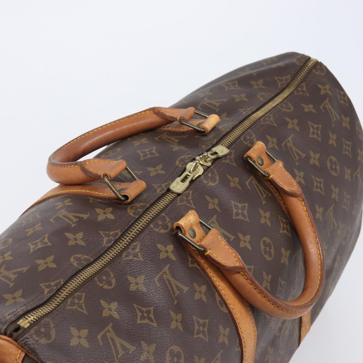 LOUIS VUITTON Monogram Keepall Bandouliere 50 Boston Bag M41416 LV Auth 204089