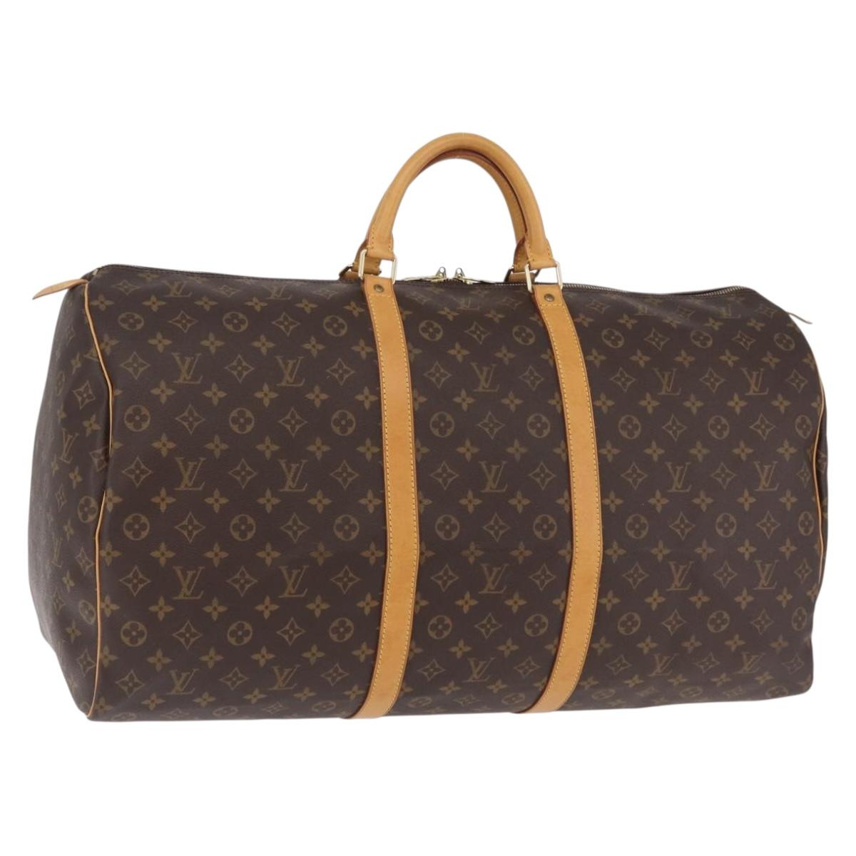 LOUIS VUITTON Monogram Keepall 60 Boston Bag M41422 LV Auth 204091V