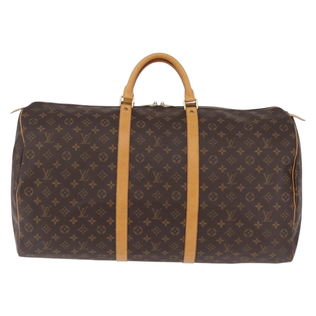 LOUIS VUITTON Monogram Keepall 60 Boston Bag M41422 LV Auth 204091V