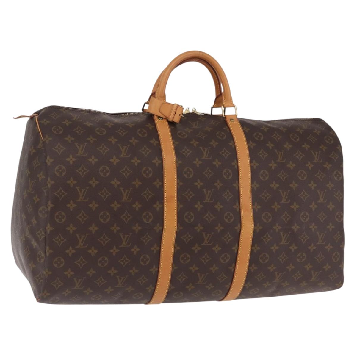 LOUIS VUITTON Monogram Keepall 60 Boston Bag M41422 LV Auth 204092V
