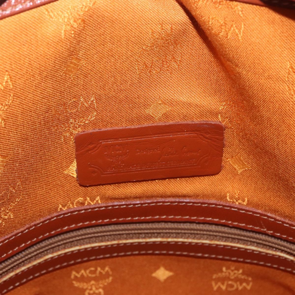 MCM Vicetos Logogram Shoulder Bag PVC Leather Brown Gold Auth 204094