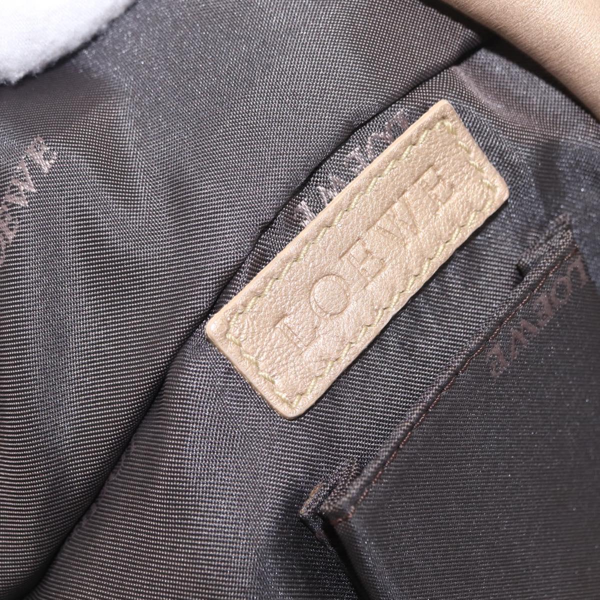 LOEWE Anagram Nappa Aire Hand Bag Leather Gold Tone Auth 204099V