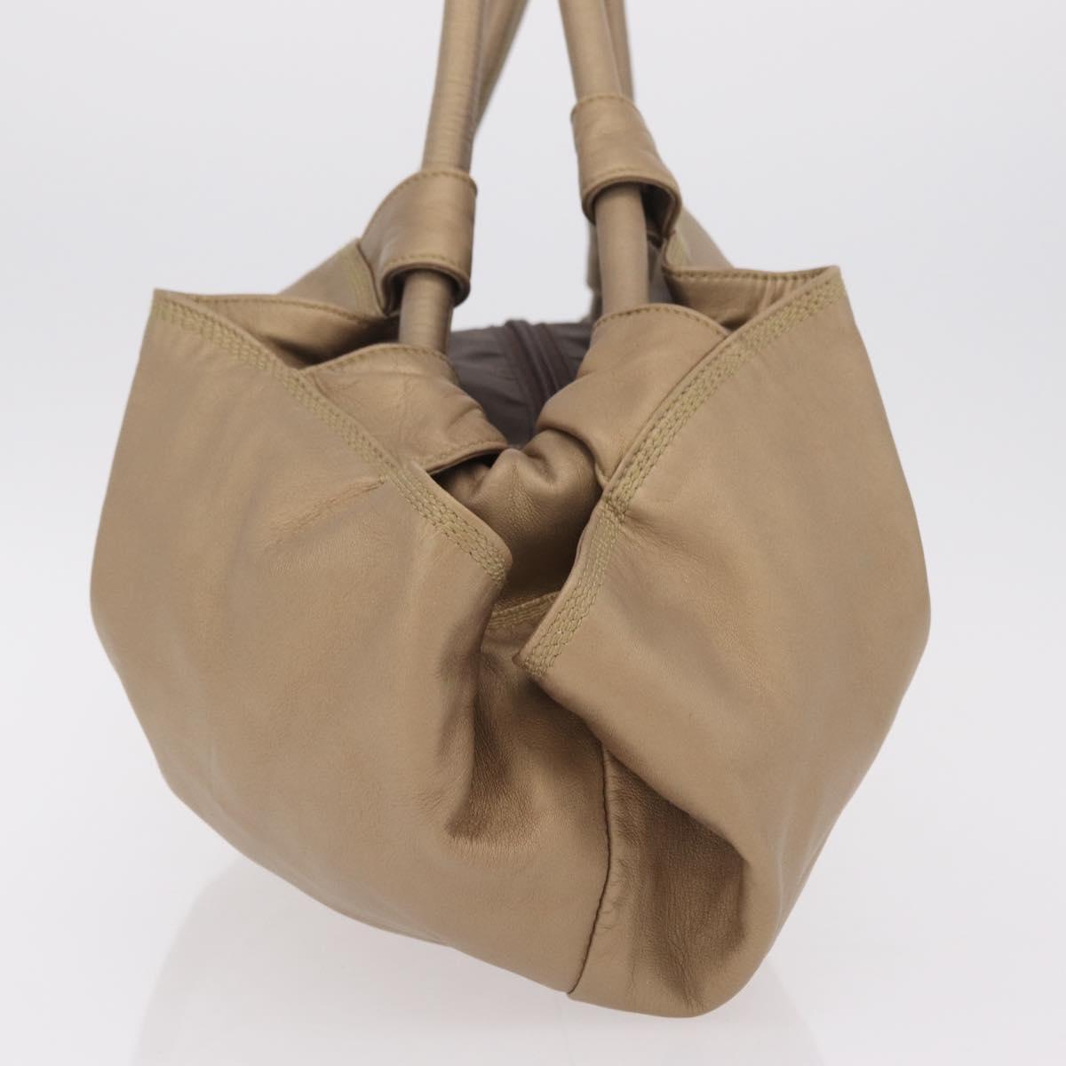 LOEWE Anagram Nappa Aire Hand Bag Leather Gold Tone Auth 204099V