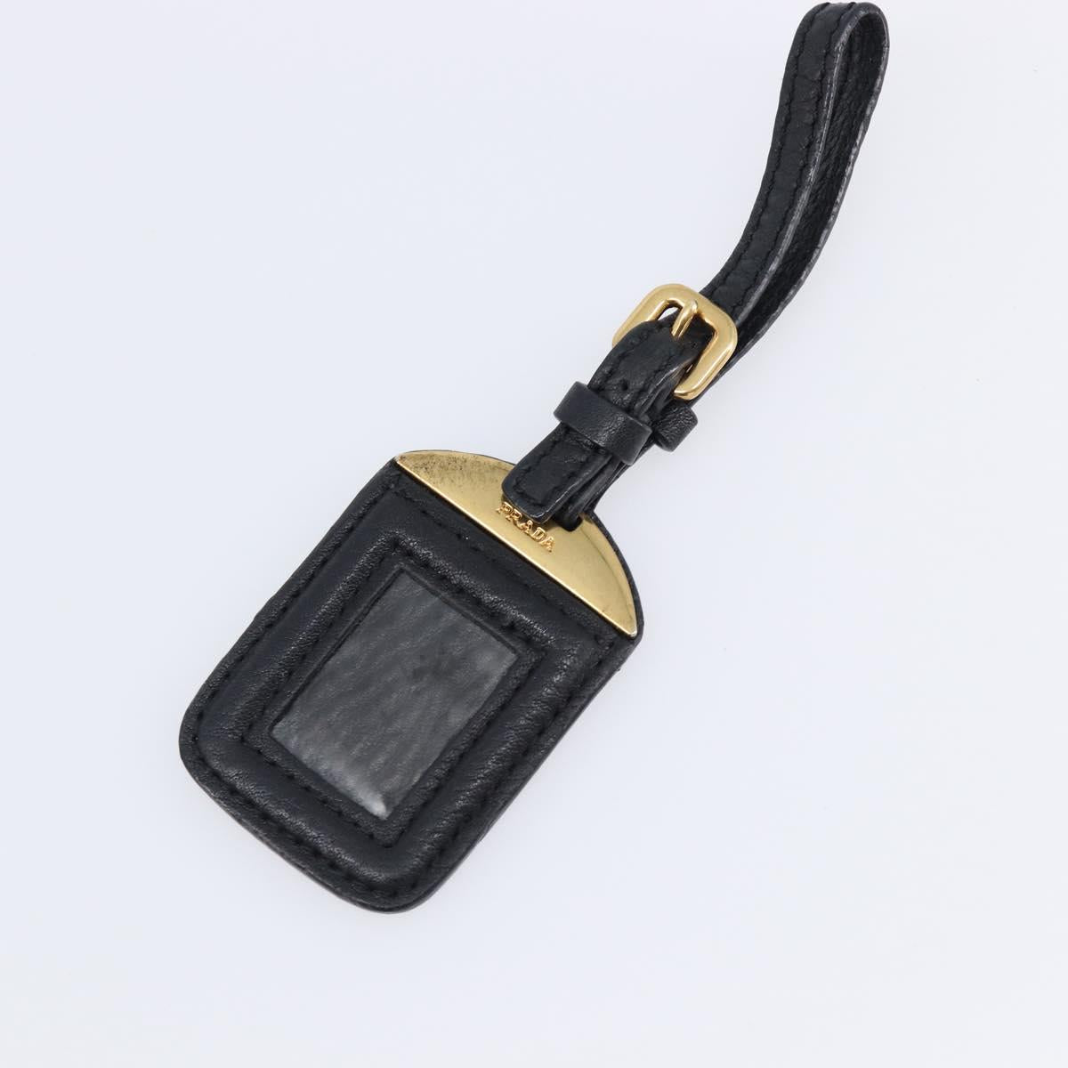PRADA Vitellolux Hand Bag Leather Black Gold Auth 204100V