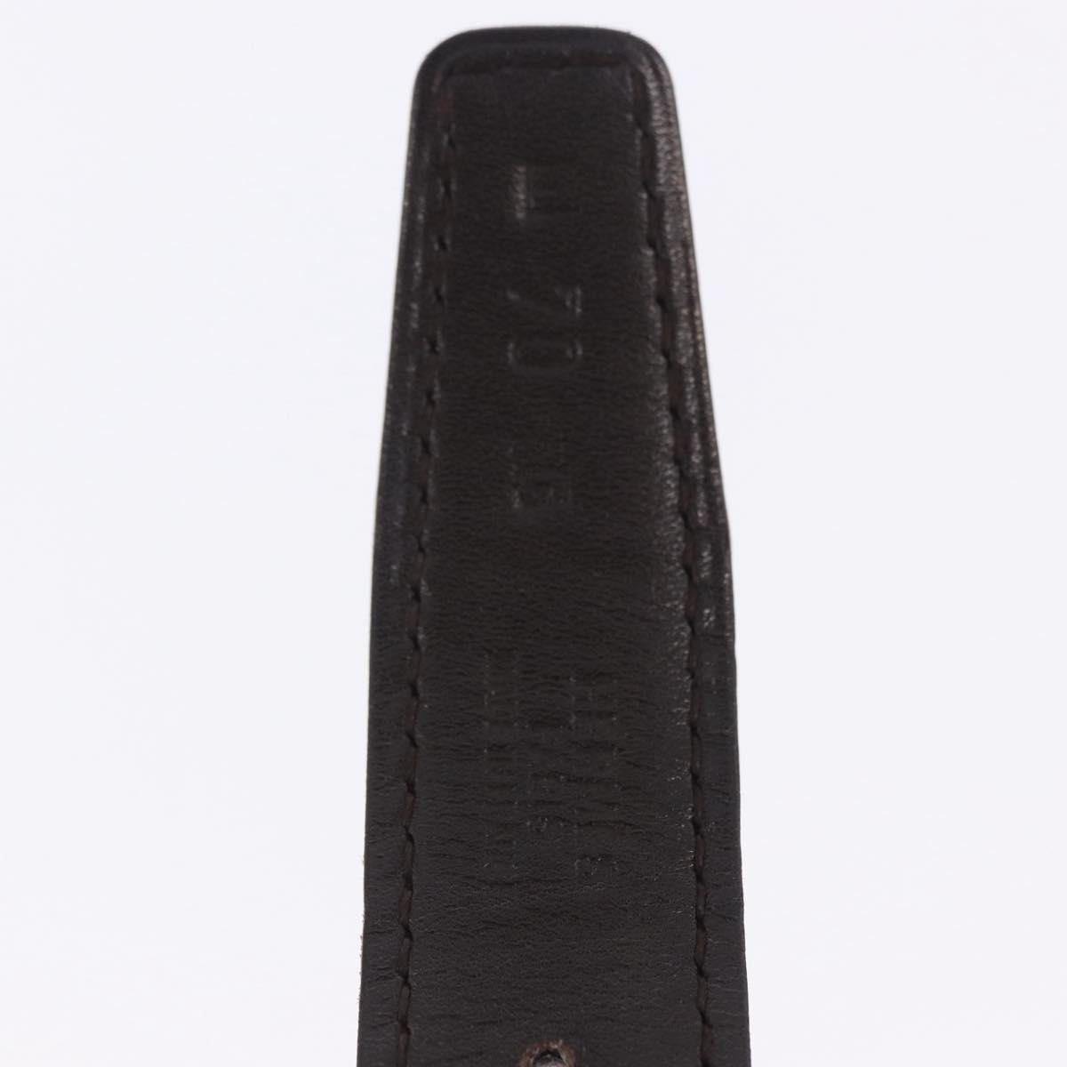 HERMES Constance H Belt Leather 33.1"" Red Gold Auth 204102