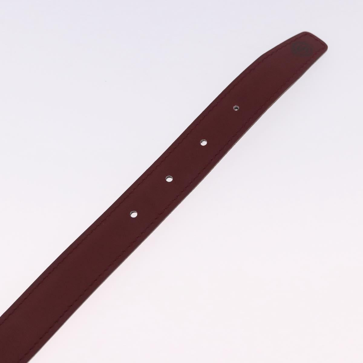 HERMES Constance H Belt Leather 33.1"" Red Gold Auth 204102