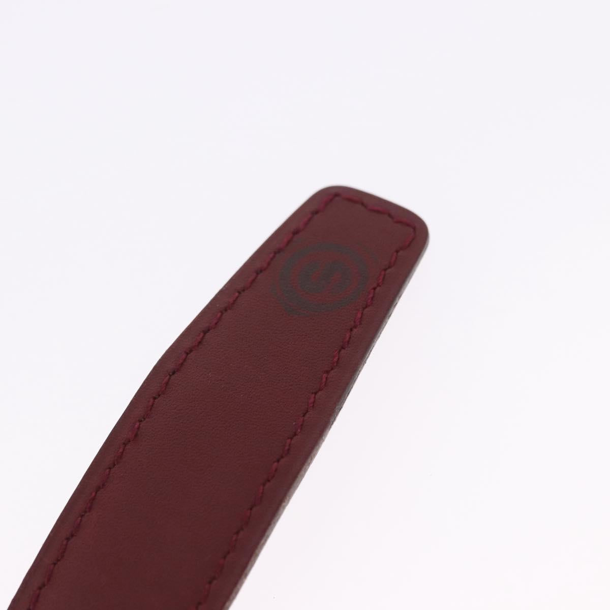 HERMES Constance H Belt Leather 33.1"" Red Gold Auth 204102