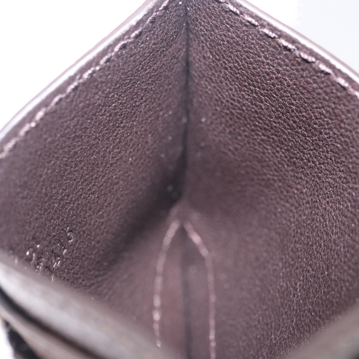 GUCCI Web Sherry Line Card Case PVC Brown Gold 523159 Auth 204103V