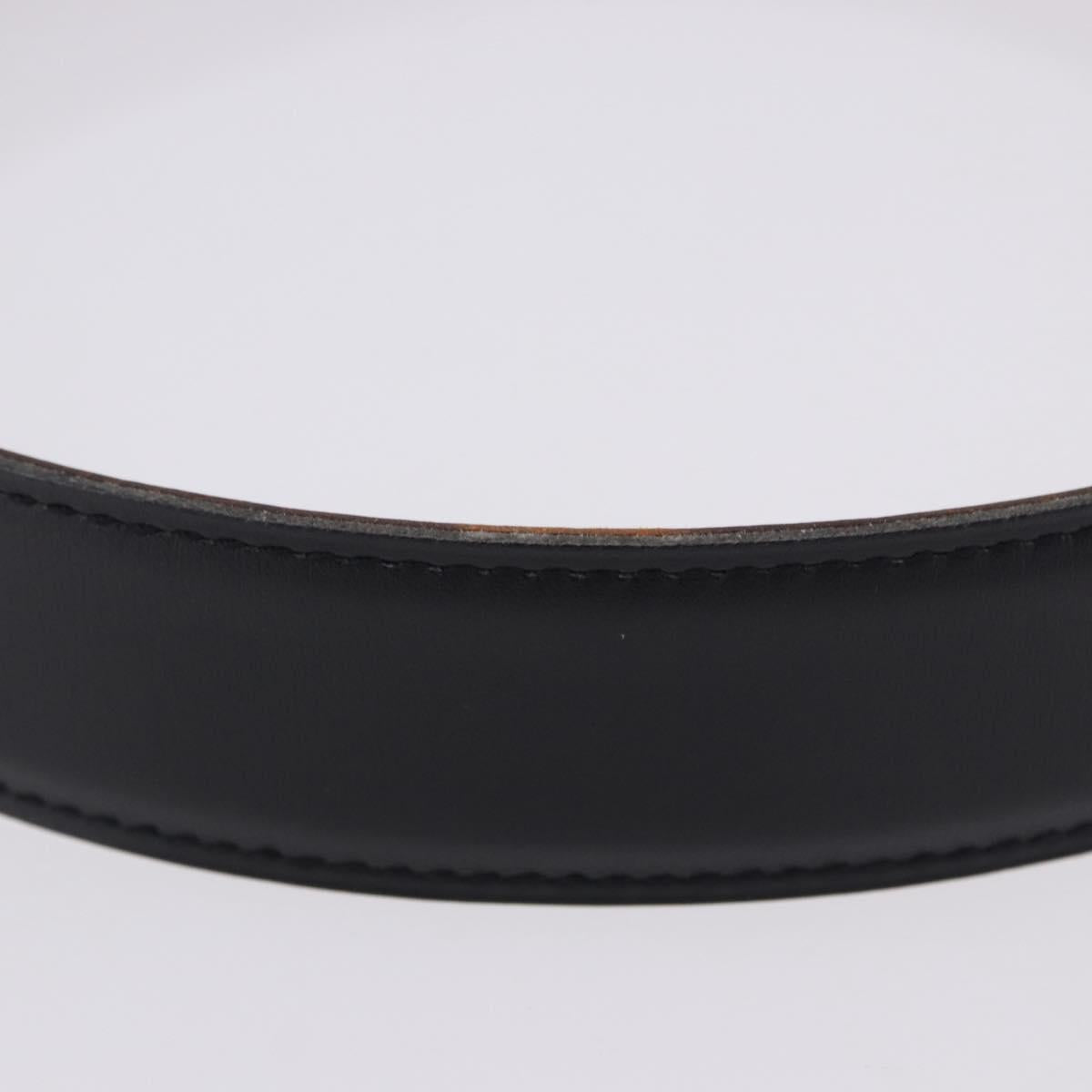 HERMES Constance H Belt Leather 33.9"" Black Gold Auth 204104