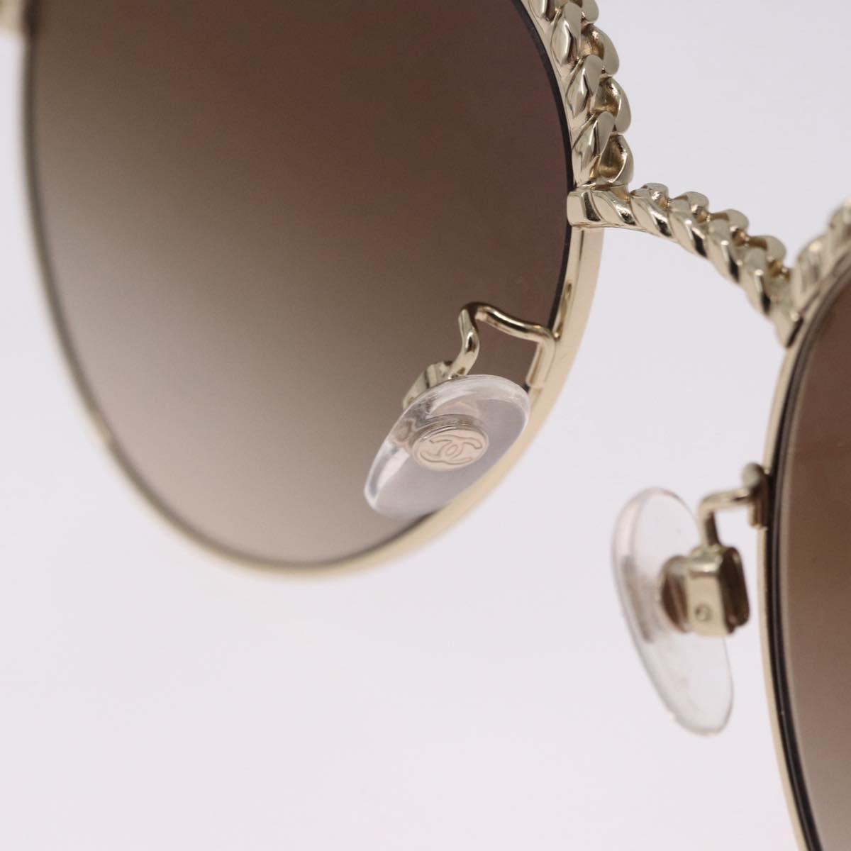 CHANEL Sunglasses metal Gold Tone CC Auth 204107M
