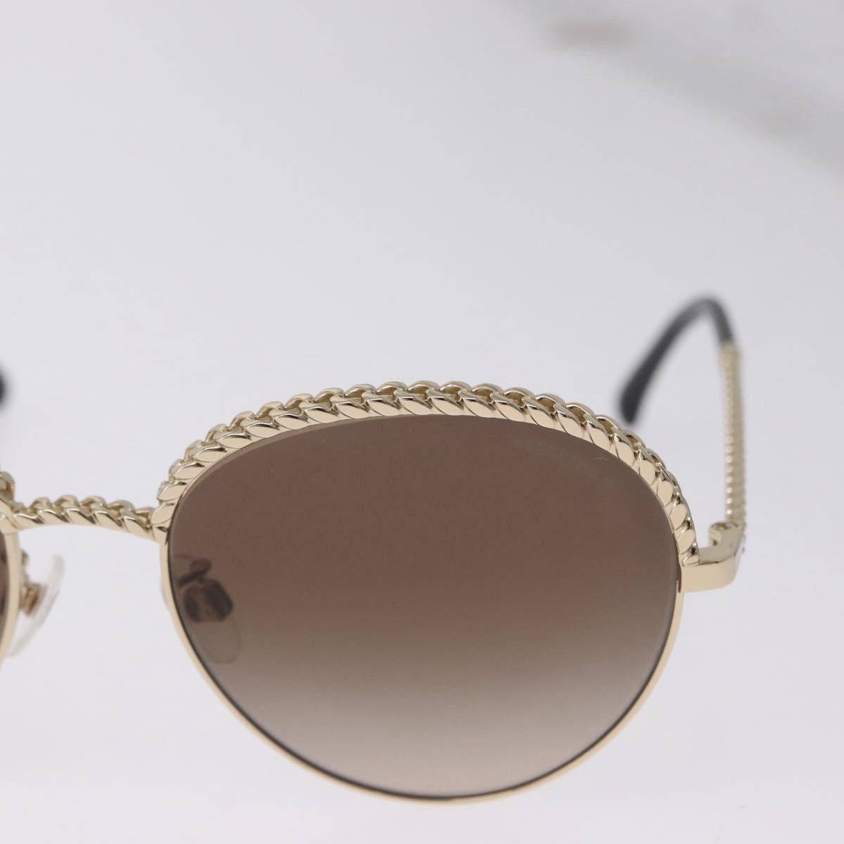 CHANEL Sunglasses metal Gold Tone CC Auth 204107M