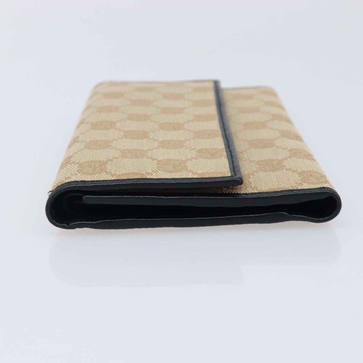 GUCCI GG Canvas Long Wallet Beige Gold 257303 Auth 204121V