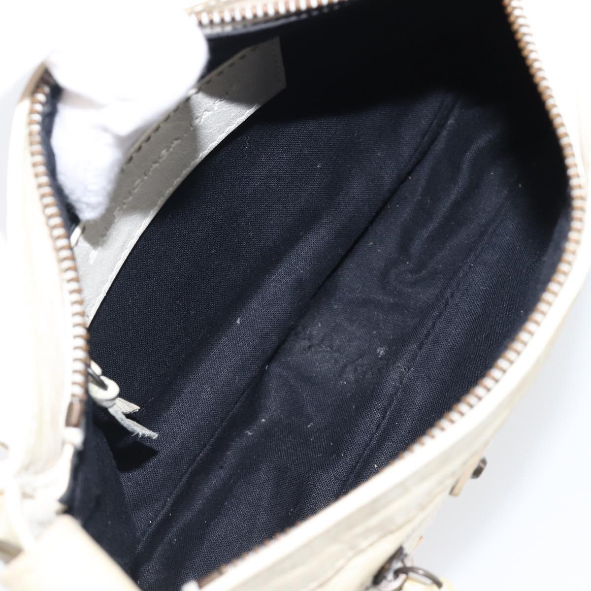 BALENCIAGA The Shoulder Bag Leather Ivory 138226 Auth 204124V