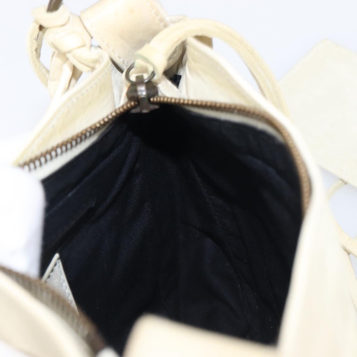 BALENCIAGA The Shoulder Bag Leather Ivory 138226 Auth 204124V