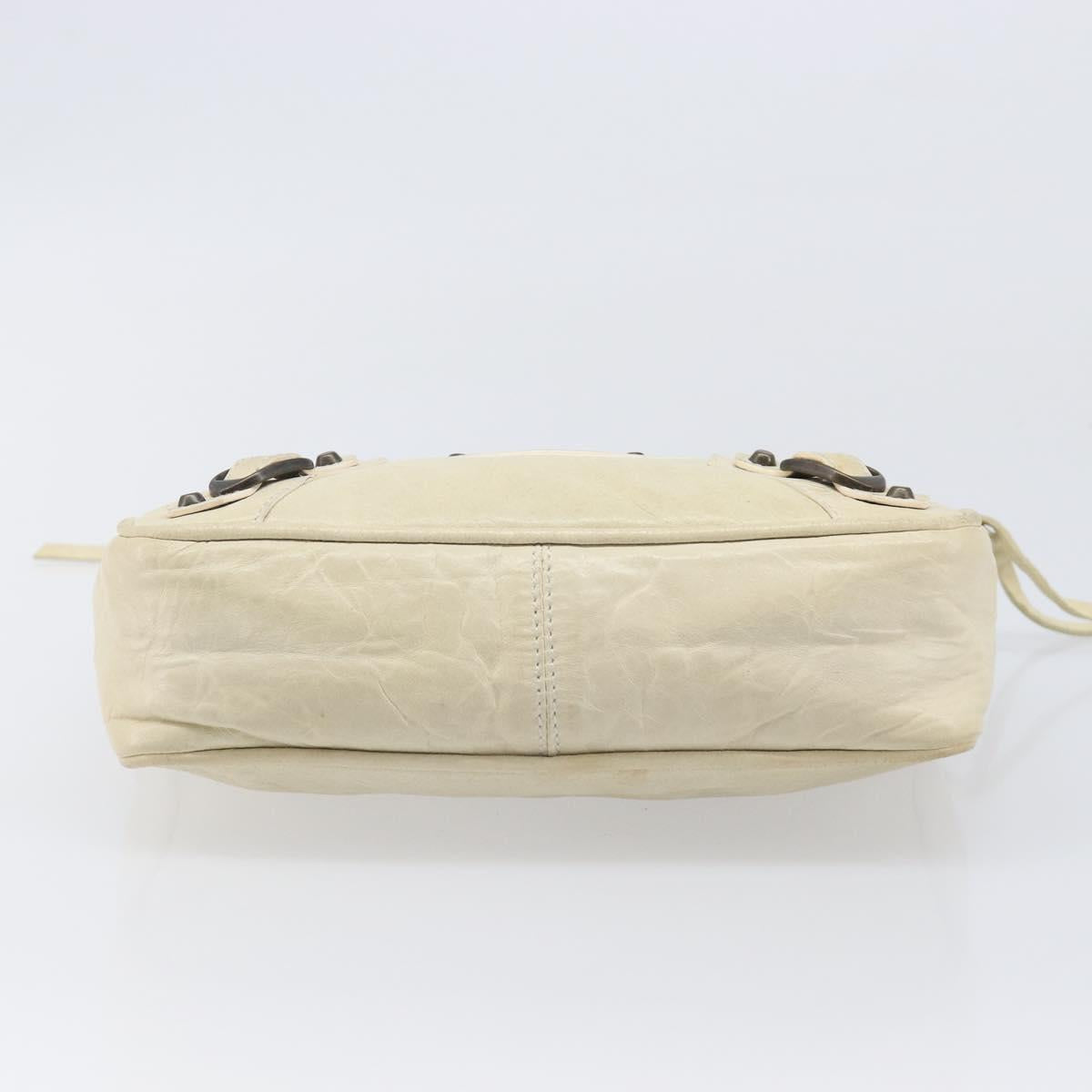 BALENCIAGA The Shoulder Bag Leather Ivory 138226 Auth 204124V