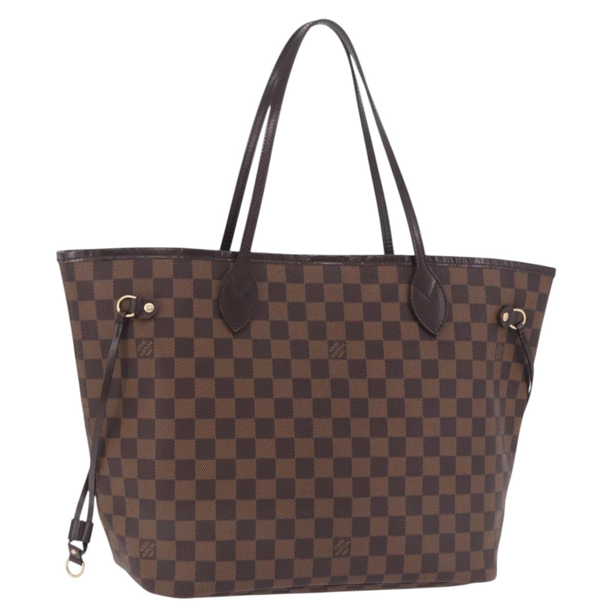 LOUIS VUITTON Damier Ebene Neverfull MM Tote Bag N51105 LV Auth 204128V