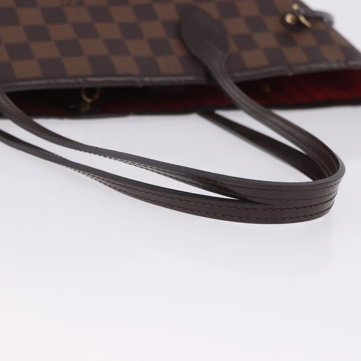 LOUIS VUITTON Damier Ebene Neverfull MM Tote Bag N51105 LV Auth 204128V