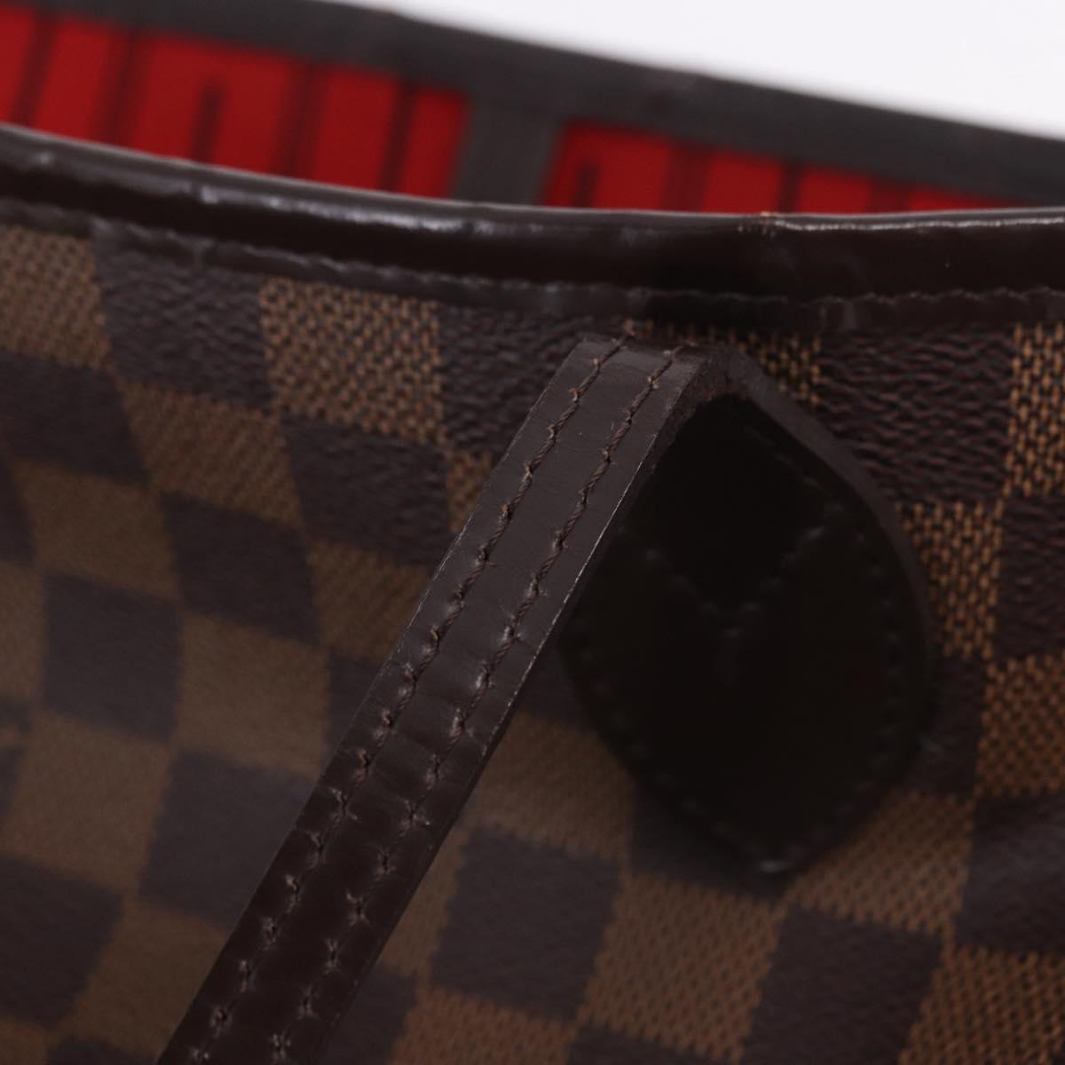 LOUIS VUITTON Damier Ebene Neverfull MM Tote Bag N51105 LV Auth 204128V