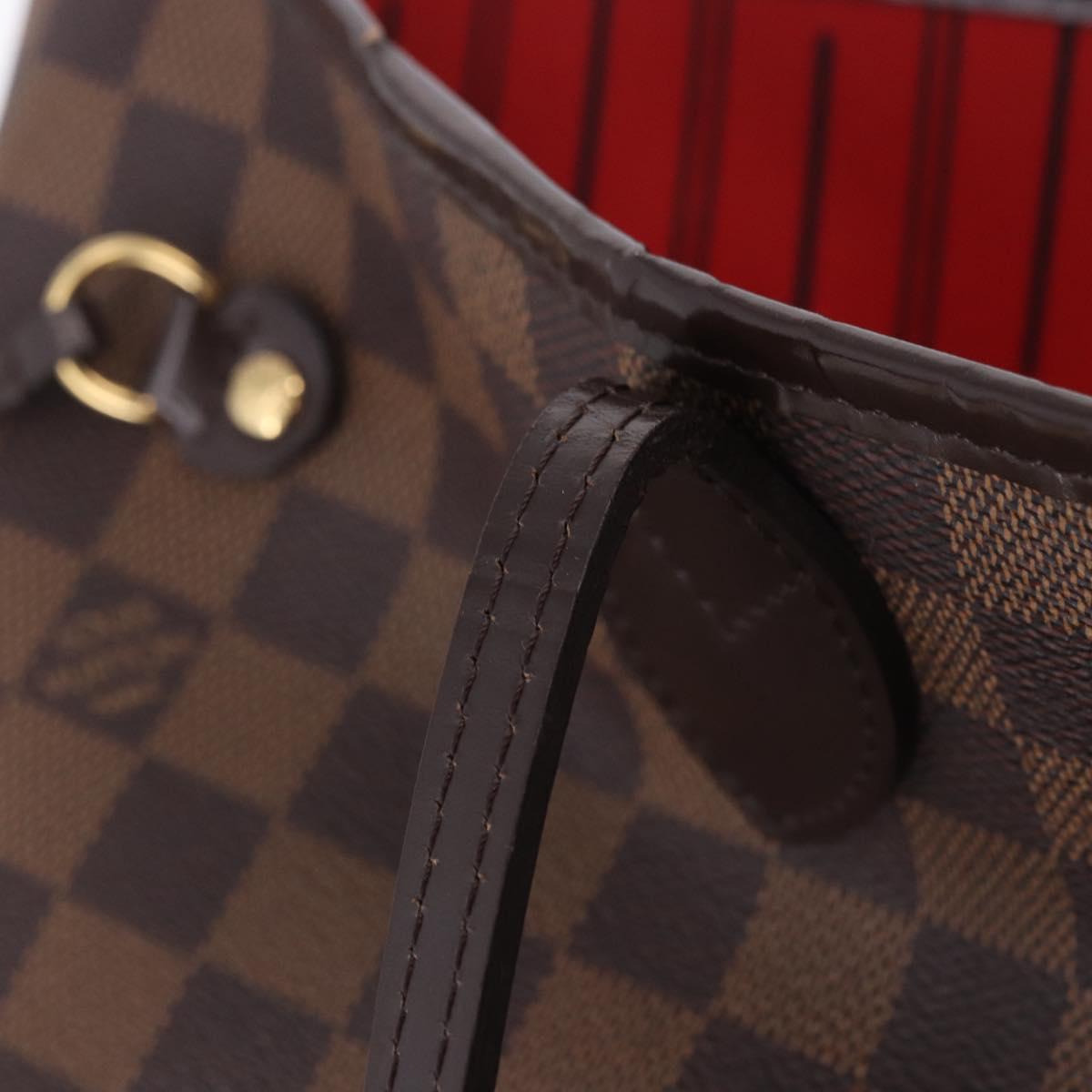 LOUIS VUITTON Damier Ebene Neverfull MM Tote Bag N51105 LV Auth 204128V