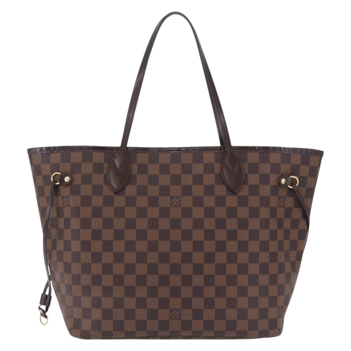 LOUIS VUITTON Damier Ebene Neverfull MM Tote Bag N51105 LV Auth 204128V