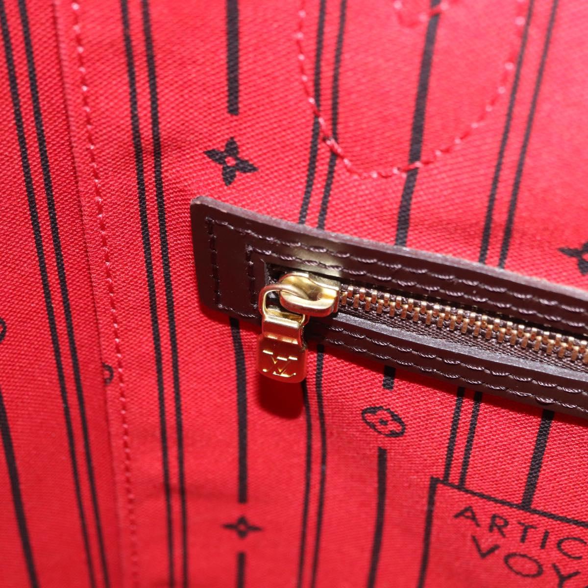 LOUIS VUITTON Damier Ebene Neverfull MM Tote Bag N51105 LV Auth 204128V