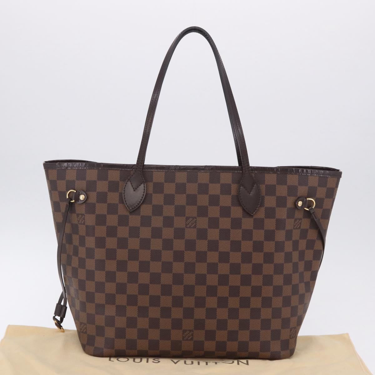 LOUIS VUITTON Damier Ebene Neverfull MM Tote Bag N51105 LV Auth 204128V