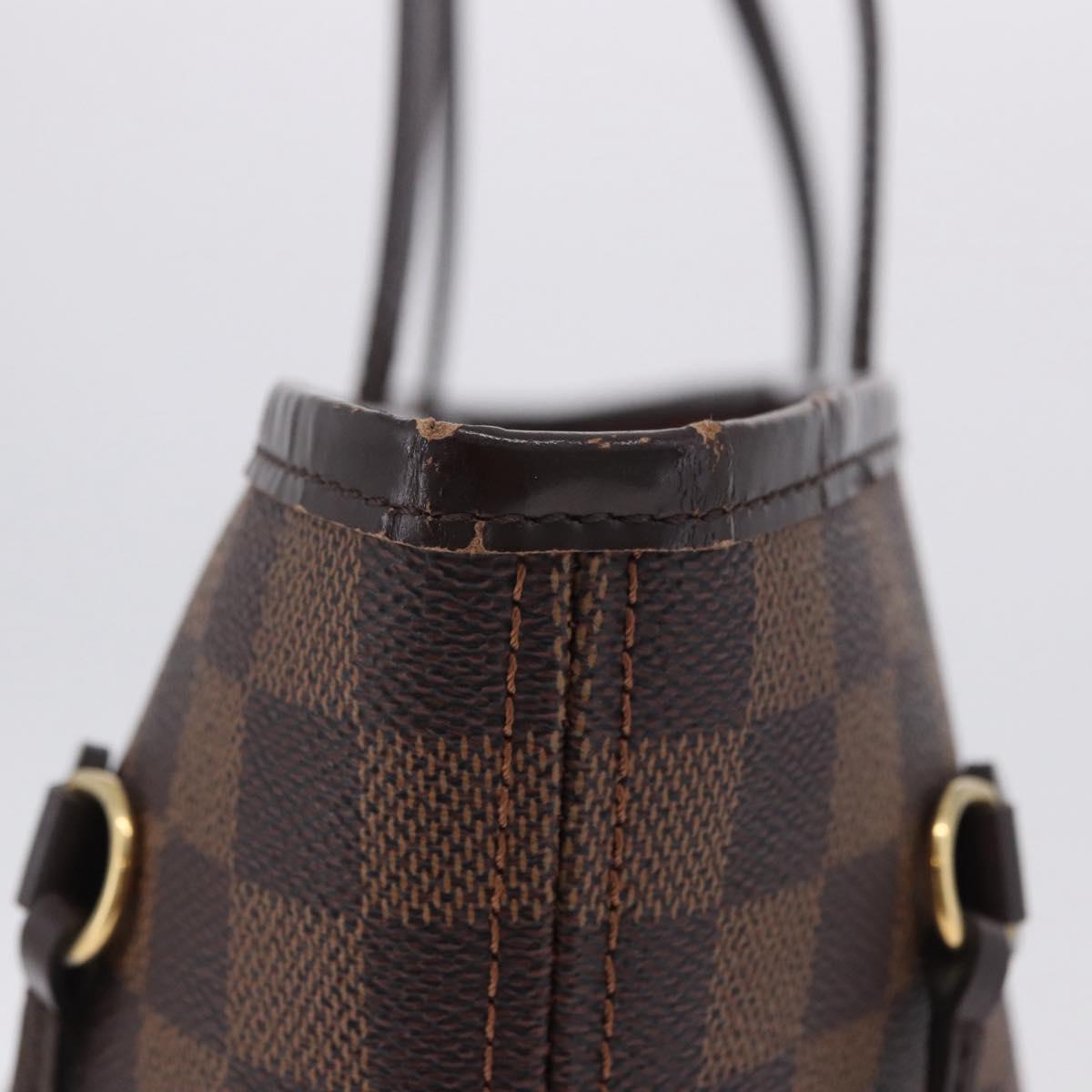 LOUIS VUITTON Damier Ebene Neverfull MM Tote Bag N51105 LV Auth 204128V