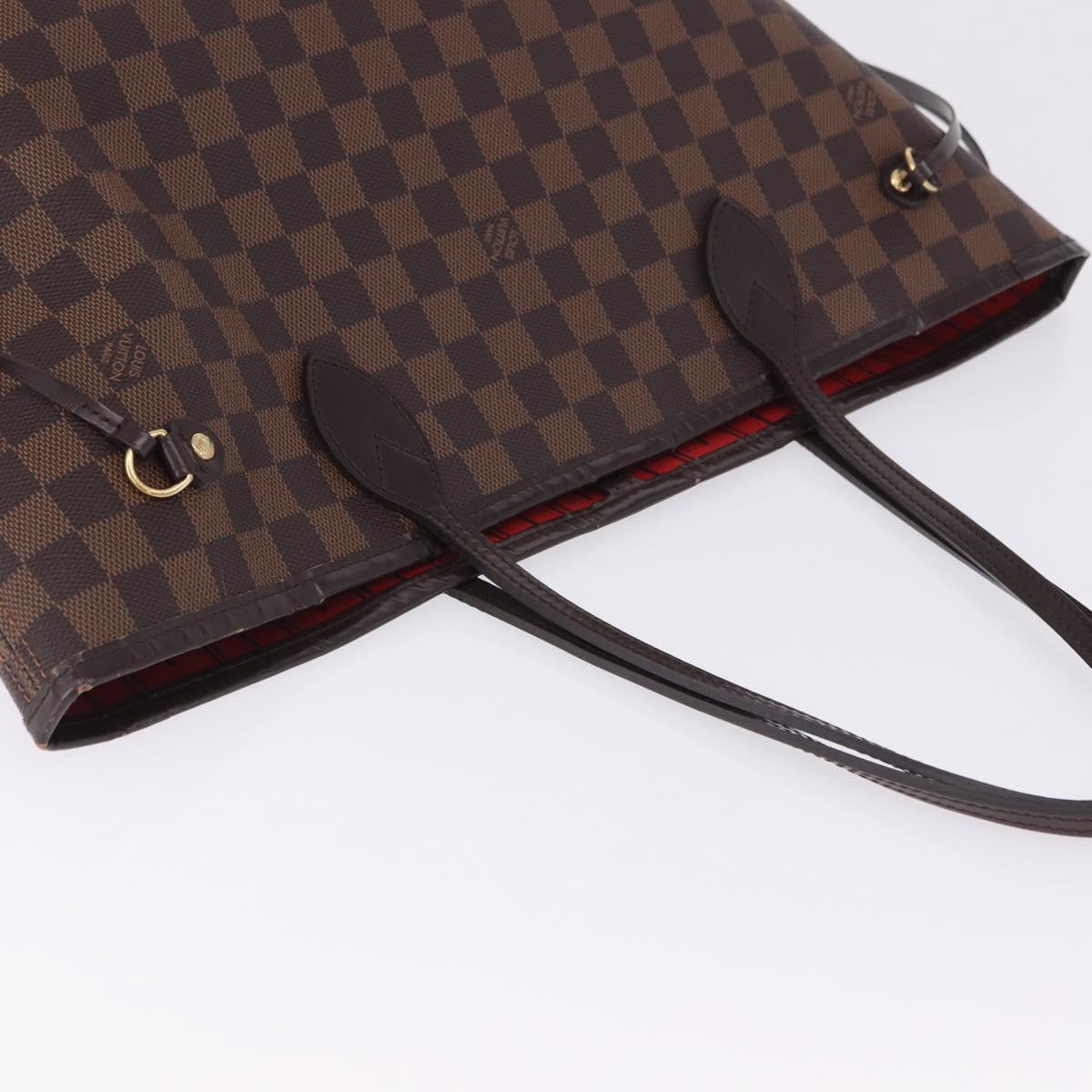 LOUIS VUITTON Damier Ebene Neverfull MM Tote Bag N51105 LV Auth 204128V