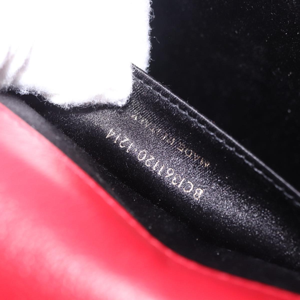 SAINT LAURENT Clutch Bag Leather Red Gold Auth 204133A