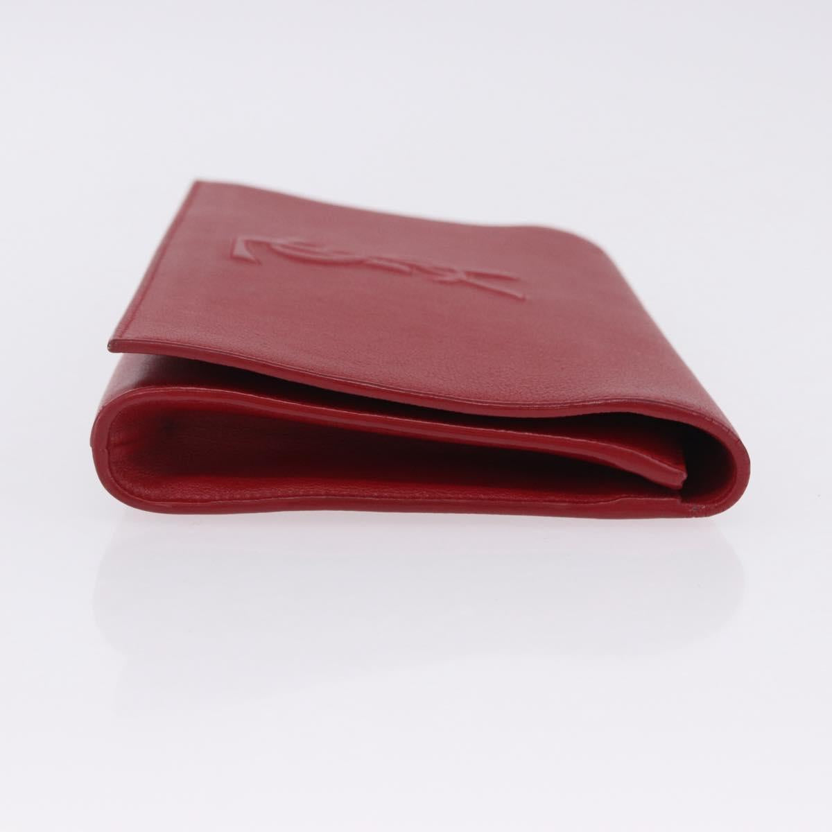 SAINT LAURENT Clutch Bag Leather Red Gold Auth 204133A