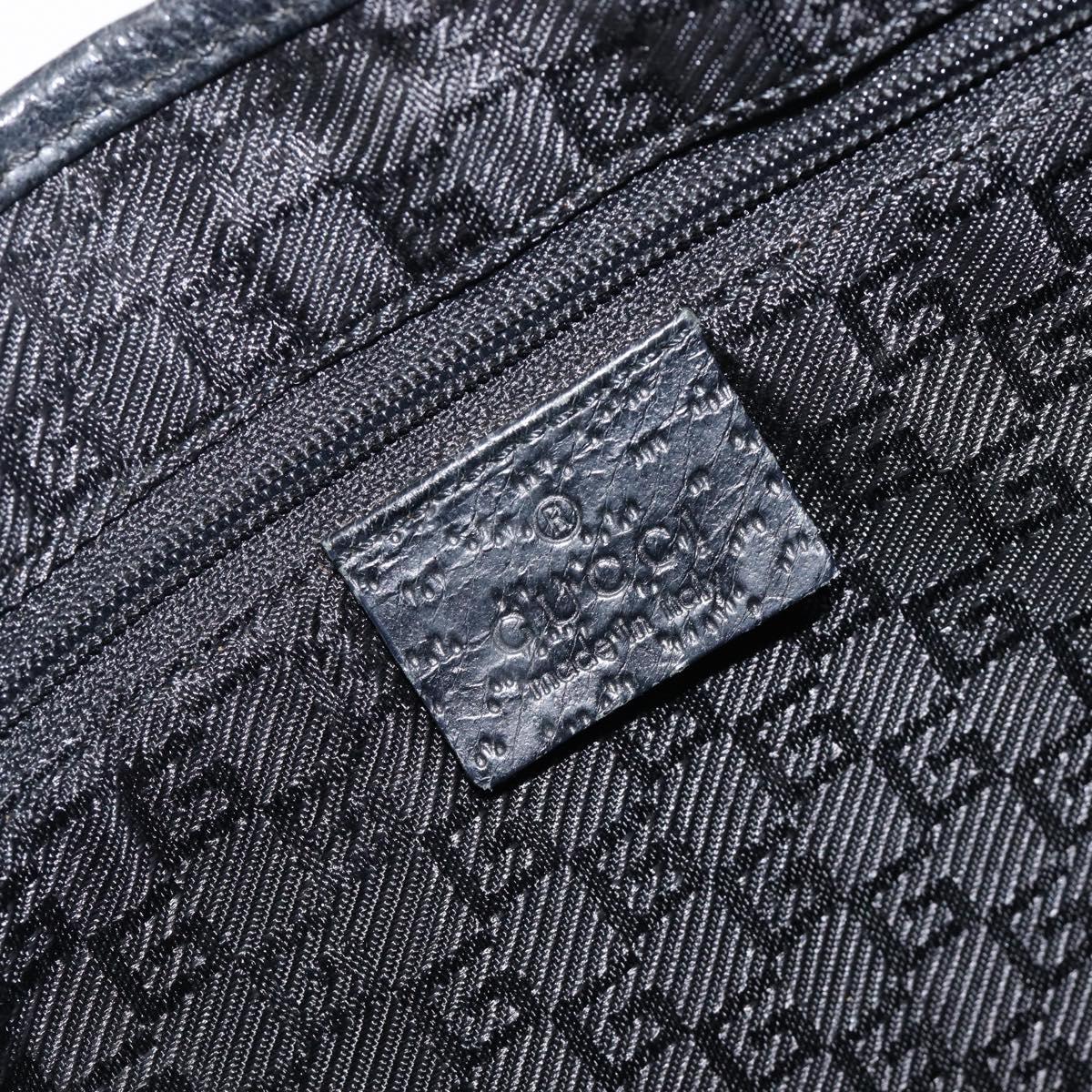 GUCCI Bamboo Jackie Shoulder Bag Canvas Black Silver 001 4060 Auth 204135A