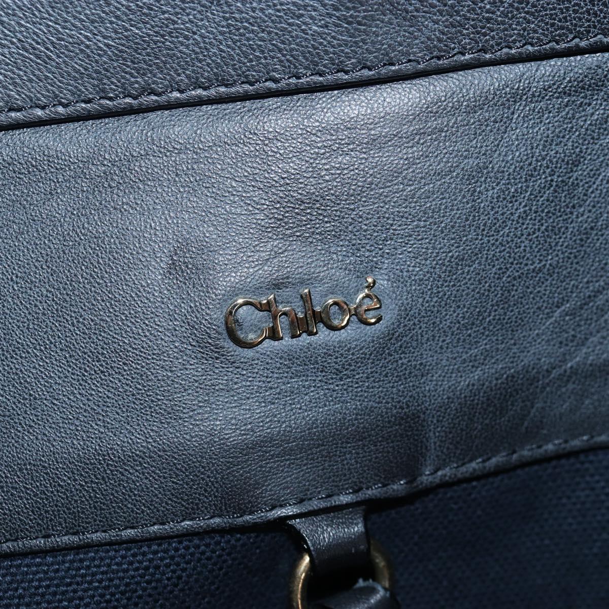 Chloe Hand Bag Canvas Beige Gold Auth 204138A